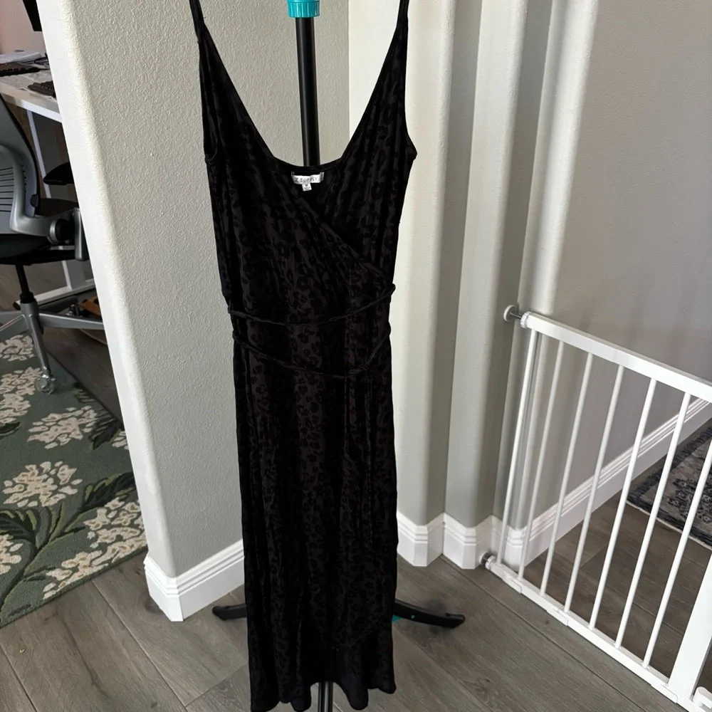 Z Supply Black Leopard Midi Dress - Picture 1 of 8
